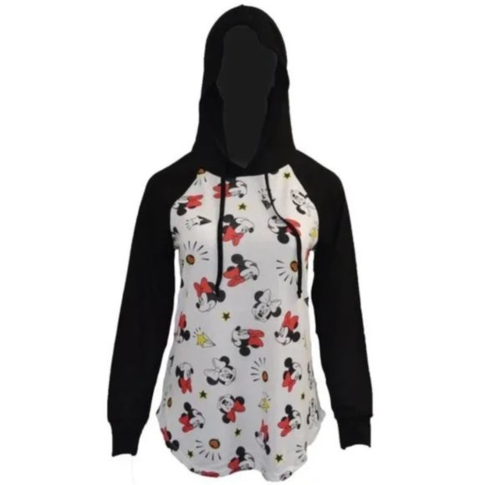 Disney Minnie Mouse‎ Graphic Lightweight Drawstring Hoodie Sweatshirt